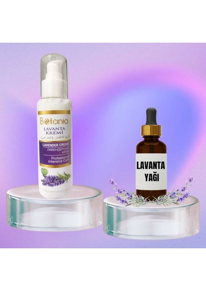 Lavanta Yağı 20 ml + Lavanta Kremi 100 ml ( Sakinleştirici Cilt Bakım )