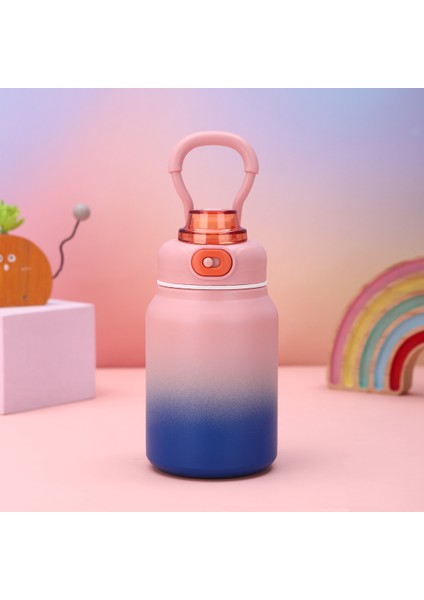 Büyük Kapasiteli 316 Paslanmaz Çelik Termos Bardak Taşınabilir Erkek ve Kadın Açık Hava Sporları Su Şişesi Basit Moda Degrade Bardak (Yurt Dışından)