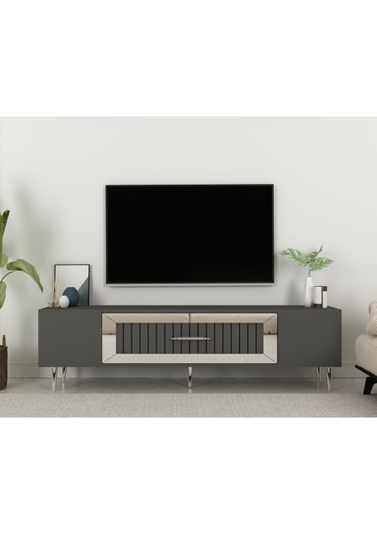 Demonte Decor DEKOLP3DD Tv Sehpası Antrasit-Gümüş