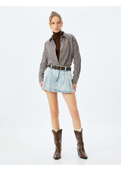 Klasik Yaka Uzun Kollu Düğmeli Oduncu Gömleği fiyatları