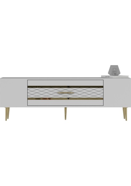 DEKOLP2DD Tv Sehpası Beyaz-Altın modelleri