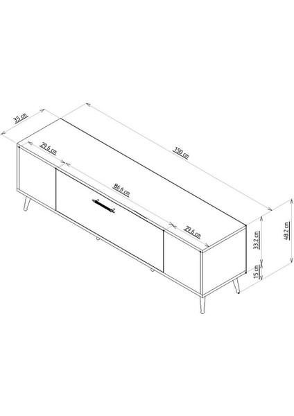 DEKOLP2DD Tv Sehpası Beyaz-Altın indirimleri