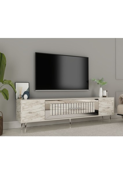 Demonte Decor DEKOLP3DD Tv Sehpası Efesmermer-Gümüş