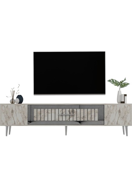 Demonte Decor DEKOLP3DD Tv Sehpası Efesmermer-Gümüş