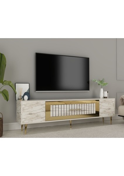 Demonte Decor DEKOLP3DD Tv Sehpası Efesmermer-Altın