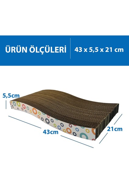 Çok Renkli Doğal Kedi Otlu Tırmalama Kartonu 43 cm HR2015C fiyatları
