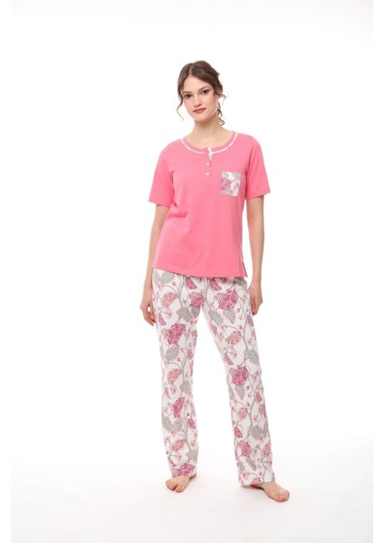 1439 Kadın Kısa Kollu Pijama Takım