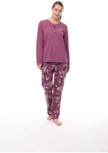 1561 Kadın Uzun Kollu Pijama Takım