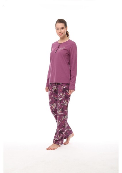 1561 Kadın Uzun Kollu Pijama Takım