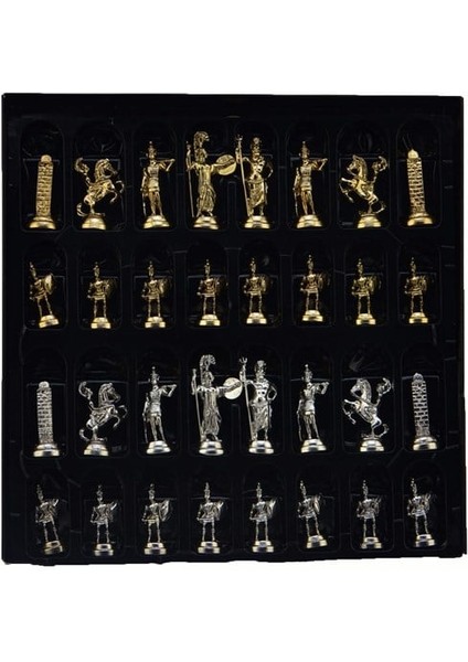 Metal Satranç Takımı/seti;orta,yunan,parlak,rustik Ceviz Desenli Satranç Tahtası indirimleri