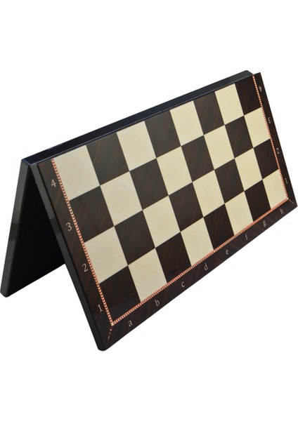 Battal Boy Metal Ingiliz Satranç Takımı Parlak ve Katlanır Ceviz Desenli Mdf Satranç Tahtası (43X43 Cm.) indirimleri
