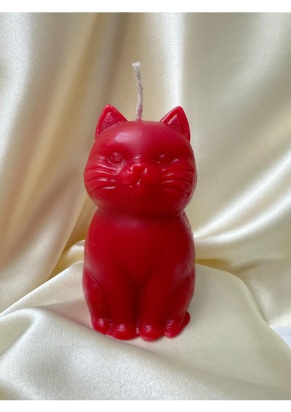 Arescollection Dekoratif Hediyelik Kokusuz Kedi Mum