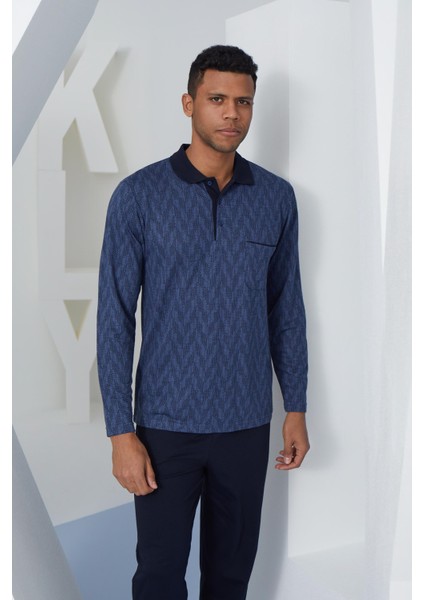 9247 Erkek Polo Yaka Düğmeli Uzun Kol Pijama Takım fiyatları
