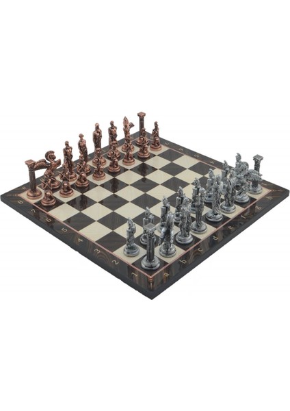 Metal Satranç Takımı/seti,büyük,pegasus, Antik Taş ve Ceviz Desenli Satranç Tahtası fiyatları