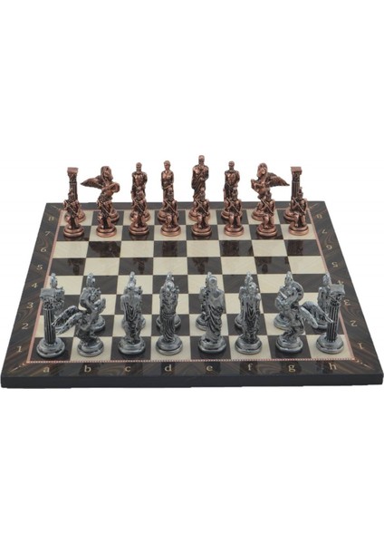 Metal Satranç Takımı/seti,büyük,pegasus, Antik Taş ve Ceviz Desenli Satranç Tahtası modelleri