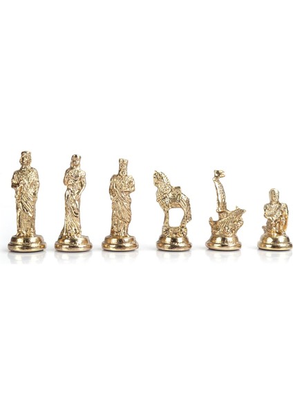 Orta Boy Metal Truva-Sparta Satranç Takımı Parlak ve Mermer Desenli Sandıklı Mdf TAHTASI(36X36X6 Cm.)