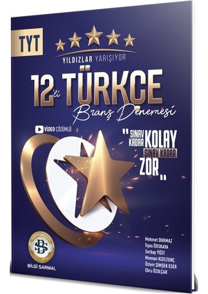 Bilgi Sarmal Yayınları TYT Türkçe 12 Li Yıldızlar Yarışıyor Branş Denemesi