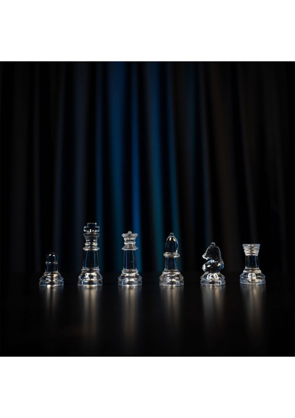 Kristal Serisi Orta Boy Camdan Imal Klasik Satranç Takımı (25X25 Cm. Tablalı) modelleri