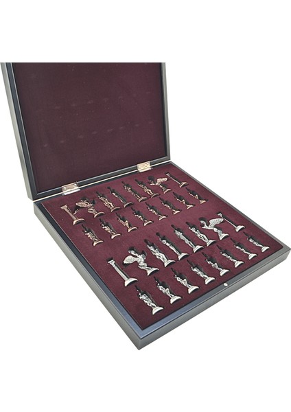 Büyük Boy Metal Pegasus Satranç Tk. Antik ve Ceviz Desenli Sandıklı Mdf TAHTASI(36X36X6 Cm.) indirimleri