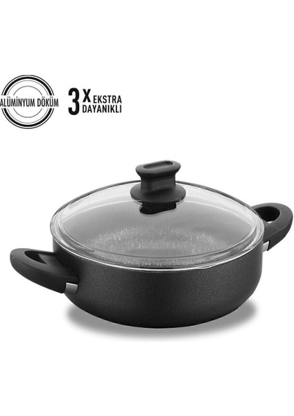 Lina 24x7 cm Siyah Kısa Tencere