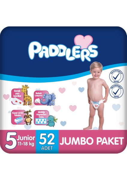 Bebek Bezi 5 Numara Junior 52 Adet (11-18 Kg) Jumbo Paket