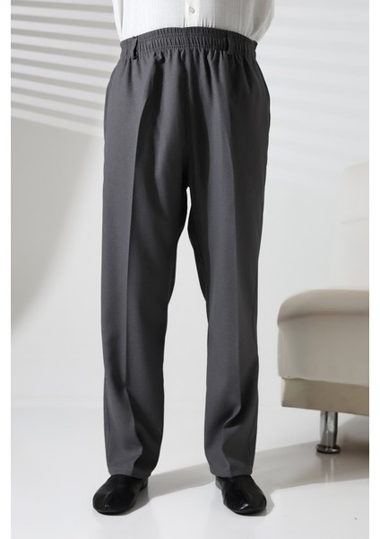 Erkek Beli Lastikli Cepli Hac ve Umre Kışlık Yün Efektli Şalvar Pantolon - Gri (Isr) fırsatları