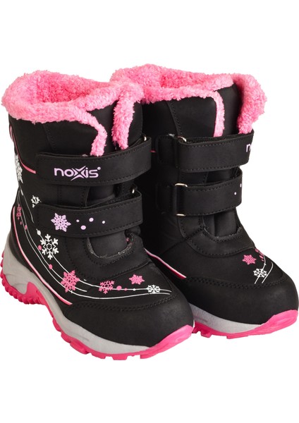 Moda Onn Kız Çocuk Pembe Siyah Kürklü Kaymaz Taban Hafif Kar Botu