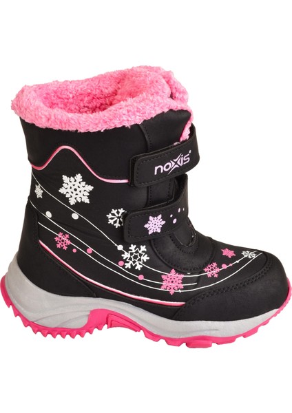 Moda Onn Kız Çocuk Pembe Siyah Kürklü Kaymaz Taban Hafif Kar Botu