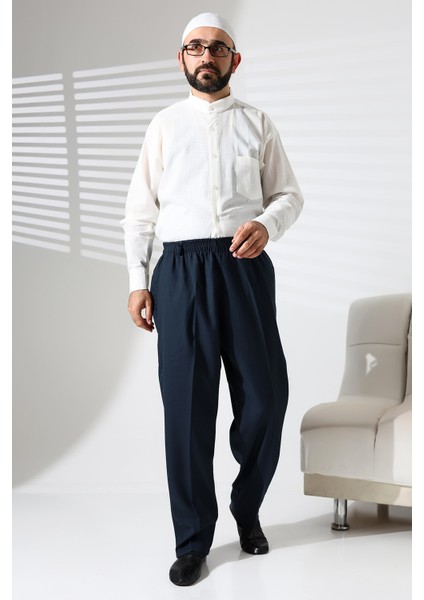 Erkek Beli Lastikli Cepli Hac ve Umre Kışlık Yün Efektli Şalvar Pantolon - Yeşil (Isr) fiyatları