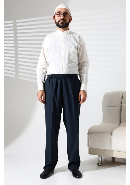 Erkek Beli Lastikli Cepli Hac ve Umre Kışlık Yün Efektli Şalvar Pantolon - Yeşil (Isr) modelleri