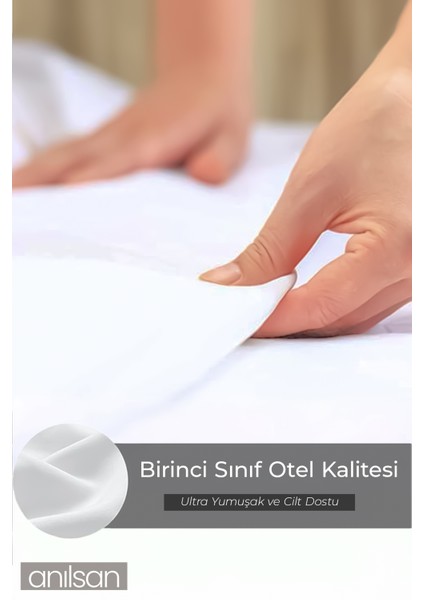 Düz Beyaz Saten Tek Kişilik Lastiksiz Çarşaf Nevresim Takım %100 Pamuk 1 Adet Yastık Kılıf, 83tel