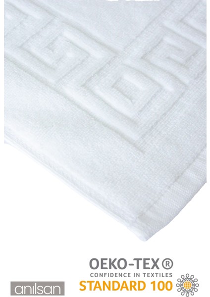 Beyaz Ayak Havlusu - 50x70 Cm, 245 gr, %100 Pamuk, Spa Ve Otel Banyo Paspası, Günlük Kullanıma Uygun