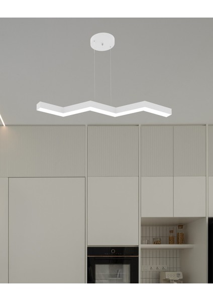 Sega (Beyaz Kasa, Doğal Beyaz) Ledli Modern Sarkıt LED Avize