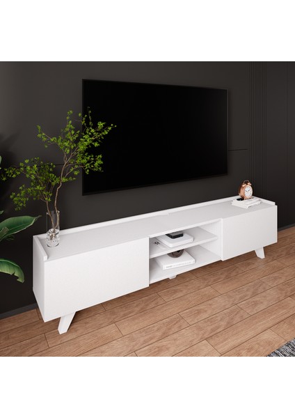 Tv Ünitesi Beyaz Kapaklı Ayaklı LD-2001-BA fiyatları