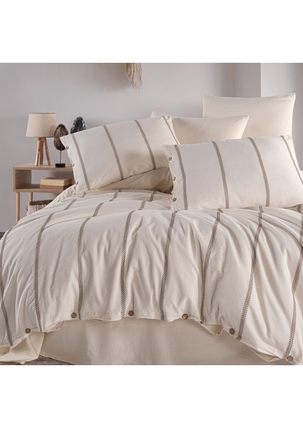 Hestia %100 Pamuklu Yıkamalı Ipliği Boyalı Vintage Battal Boy Nevresim Takımı 240*220 Hstkt fiyatları