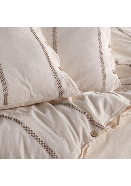 Hestia %100 Pamuklu Yıkamalı Ipliği Boyalı Vintage Battal Boy Nevresim Takımı 240*220 Hstkt modelleri