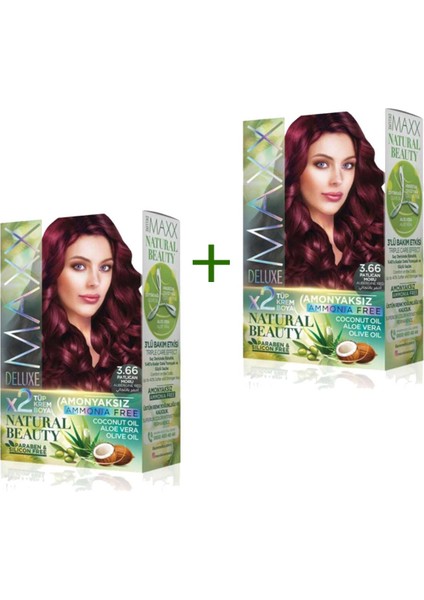 2 Paket Natural Beauty Amonyaksız Saç Boyası 3.66 Patlıcan Moru - XPR9658-1235