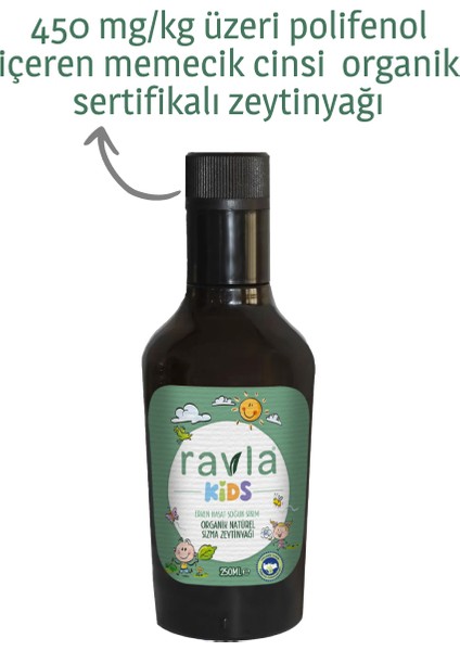 Kids Yüksek Polifenollü Organik Naturel Sızma Zeytinyağı (Antioksidan Analizli) - 250ml