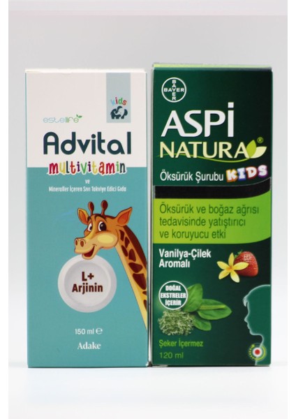 Advital Multivitamin Aspi Natura Öksrk ve Boğaz Ağrısında Vanilya Çilek Aromalı Şurup