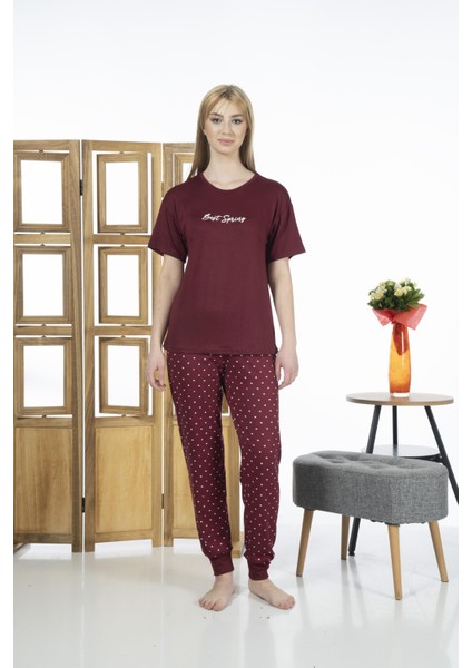 24136 Kadın Kısa Kollu Yazlık Penye Pijama Takımı
