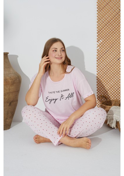 24073 Büyük Beden Kadın Kısa Kol Pijama Takım fırsatları