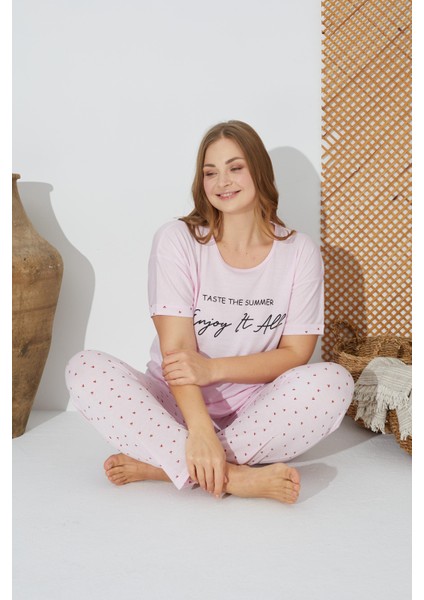 24073 Büyük Beden Kadın Kısa Kol Pijama Takım indirimleri