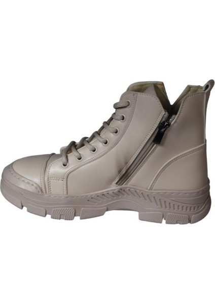 Yazkış Kadın Siyah Ten Cilt Bağcıklı Fermuarlı Yanı Taşlı Termo Taban Fashıon Bilekten Bot modelleri