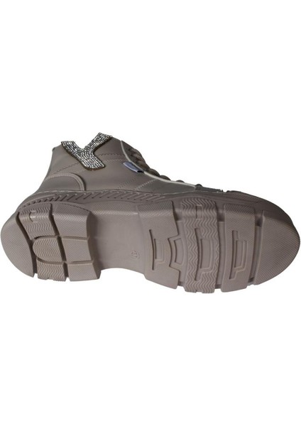 Yazkış Kadın Siyah Ten Cilt Bağcıklı Fermuarlı Yanı Taşlı Termo Taban Fashıon Bilekten Bot fırsatları