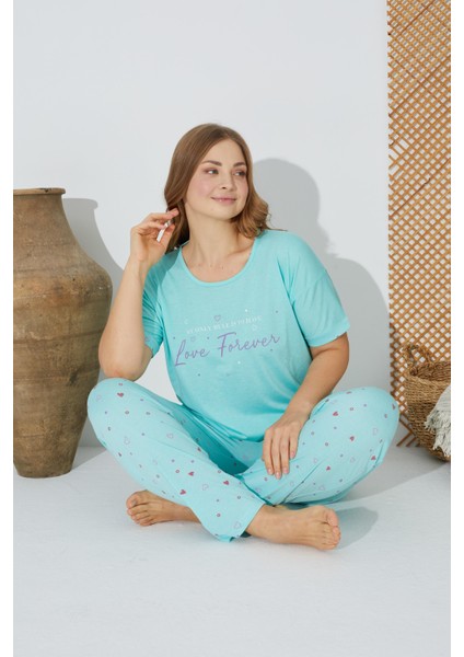 24072 Büyük Beden Kadın Kısa Kollu Pijama Takım indirimleri
