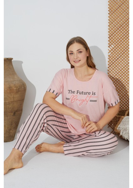 24071 Büyük Beden Kadın Kısa Kol Pijama Takımı indirimleri