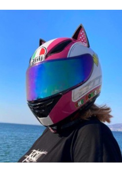 Kedi Kulağı Kask Aksesuarı Kask Aparatı Mor