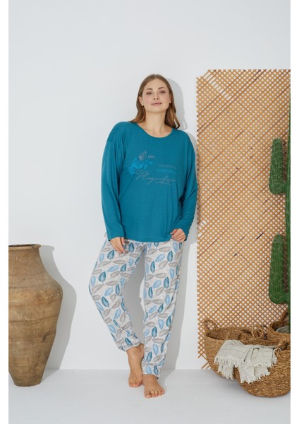 24077 Kadın Uzun Kollu Pijama Takımı