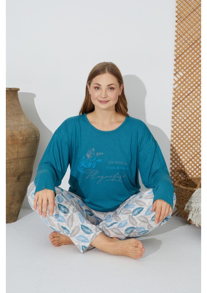 24077 Kadın Uzun Kollu Pijama Takımı