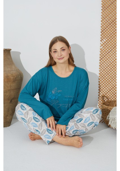 24077 Kadın Uzun Kollu Pijama Takımı